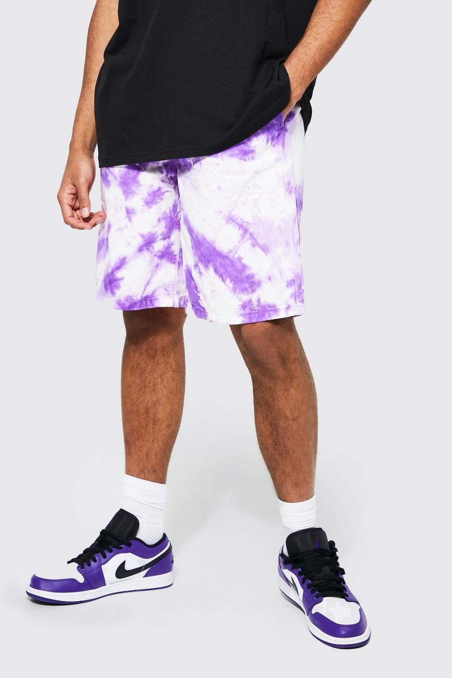 Multi Tie Dye Regular Fit Shorts Met Ceintuur image number 1