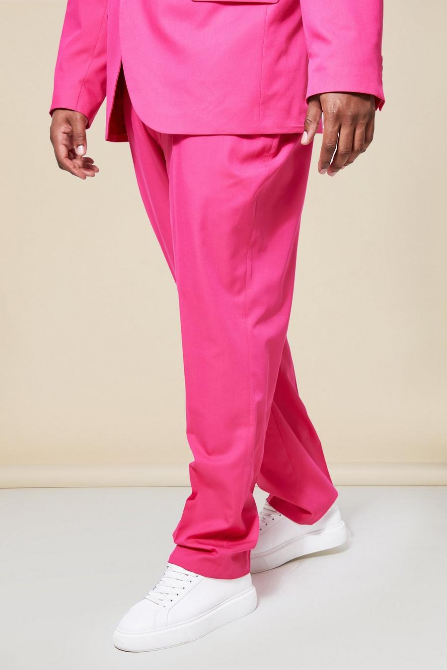 ורוד rosa מכנסי חליפה בגזרה צרה, מידות גדולות