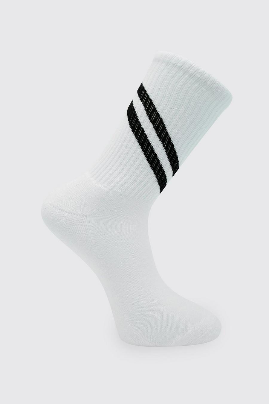 White 1 Pack Stripe Sock image number 1