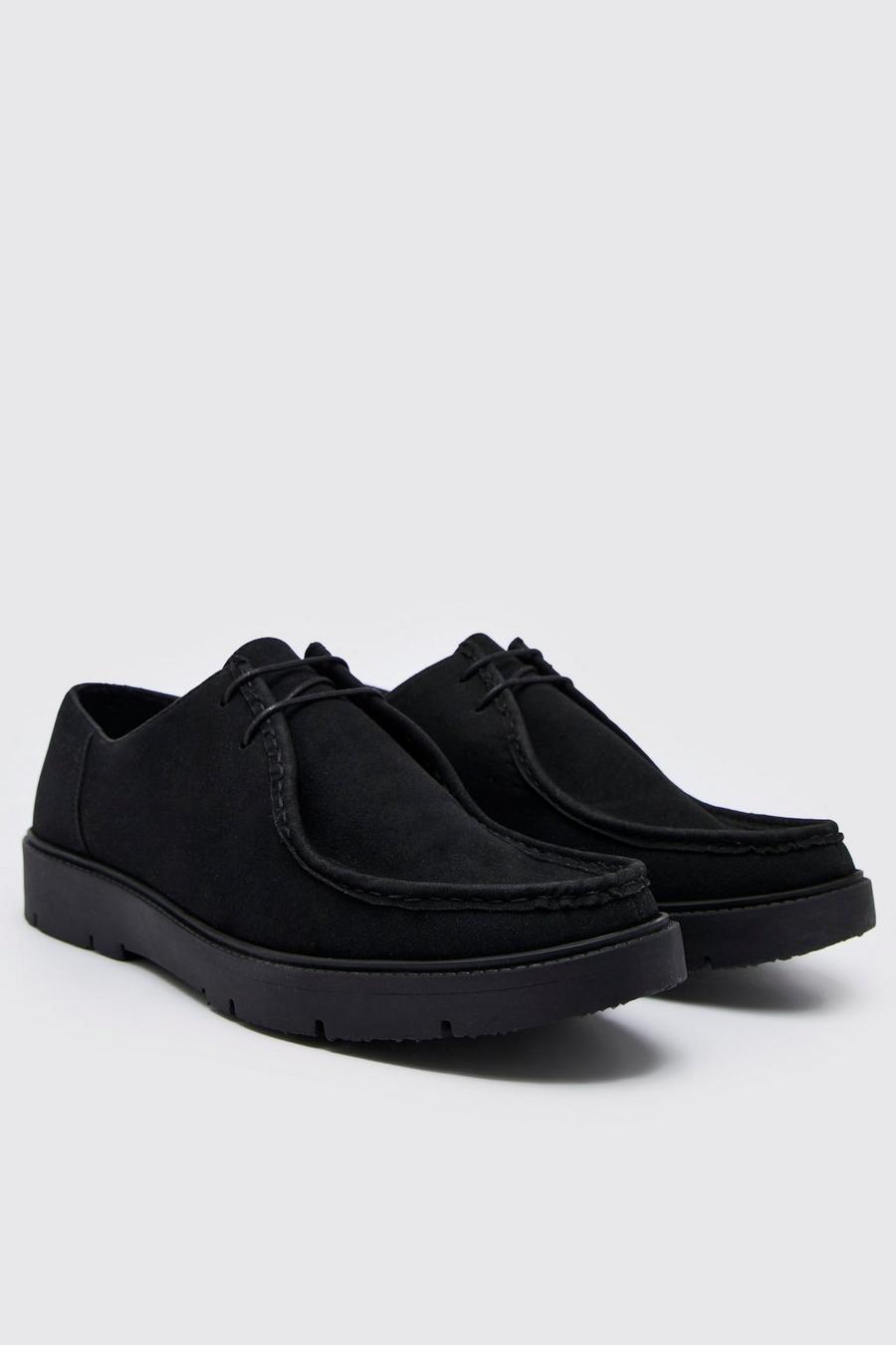 שחור black נעלי דרבי מבד דמוי זמש