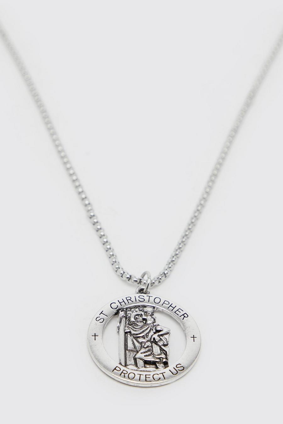 Silver Coin Detail Necklace image number 1
