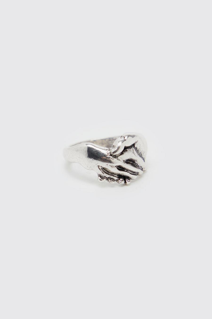 Silver Hand Detail Ring image number 1