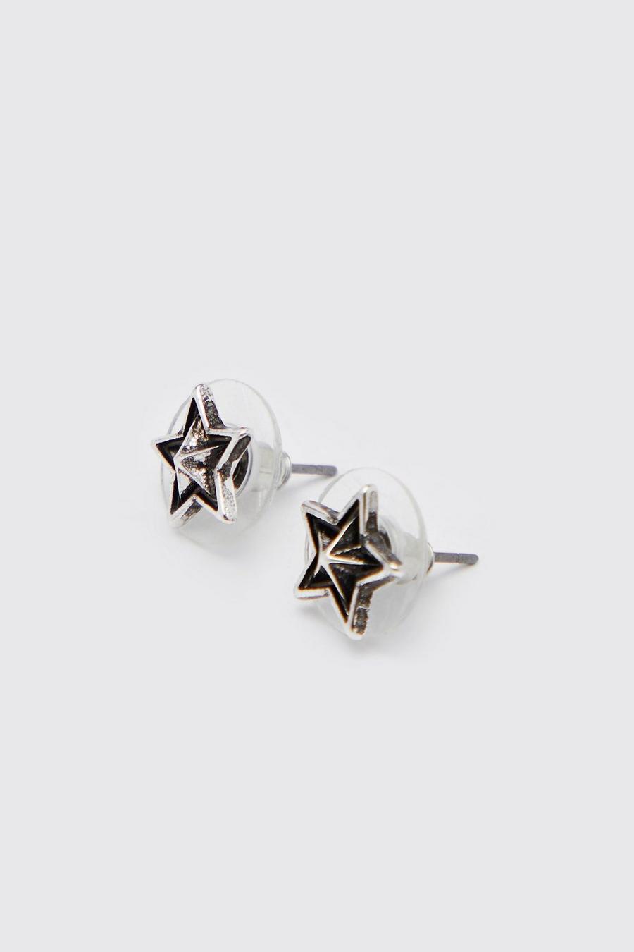 Silver Star Detail Earrings image number 1