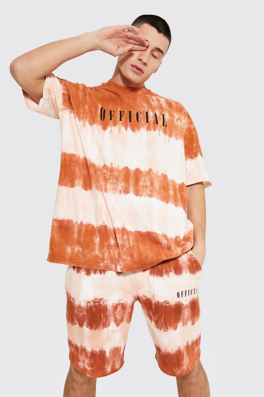 Red Oversized Tie Dye Extended Neck T-shirt image number 1