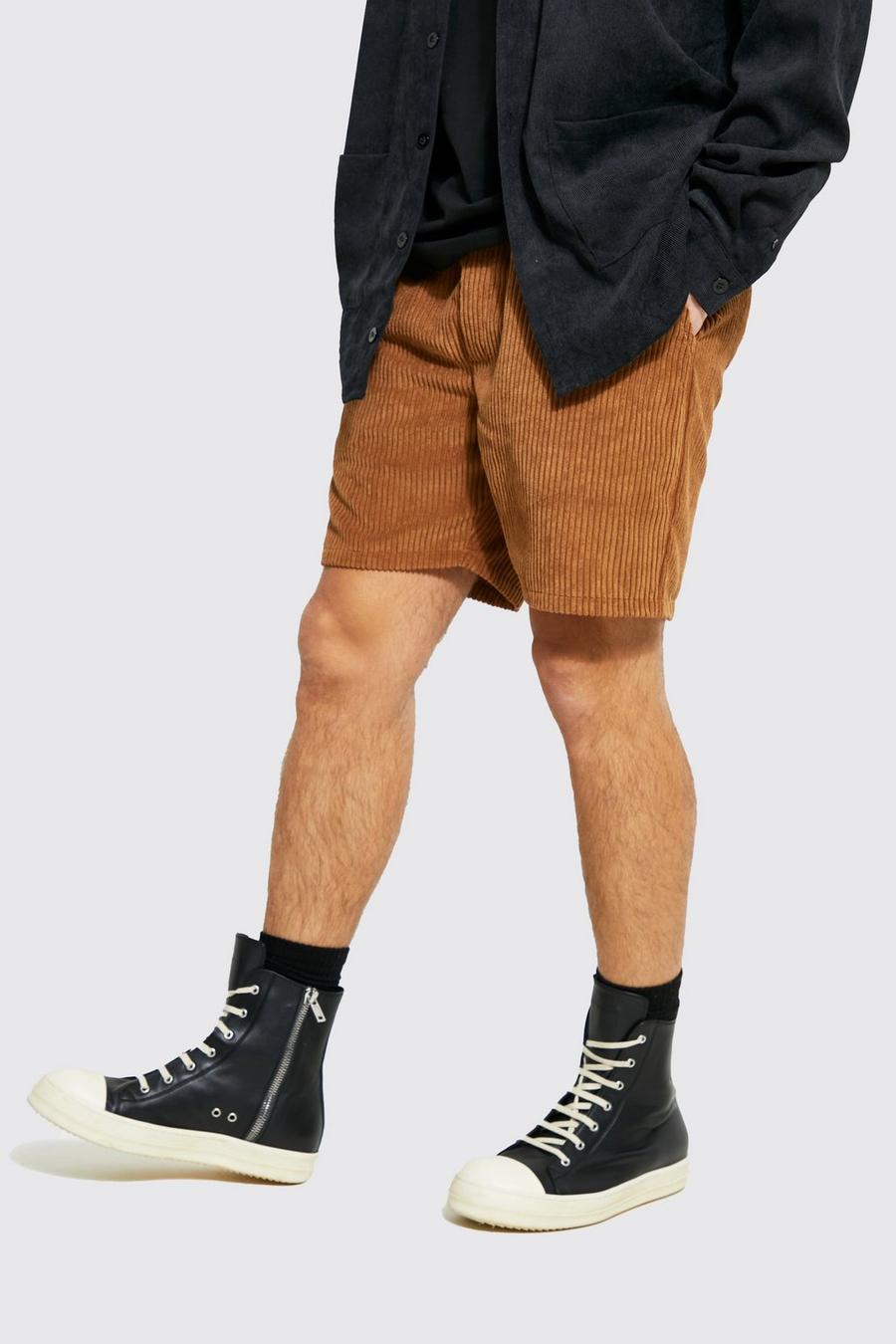 Slim-Fit Cord-Shorts, Brown braun