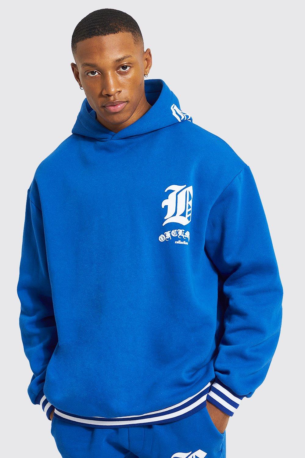 Oversized Ofcl Man Sports Rib Hoodie boohoo UK