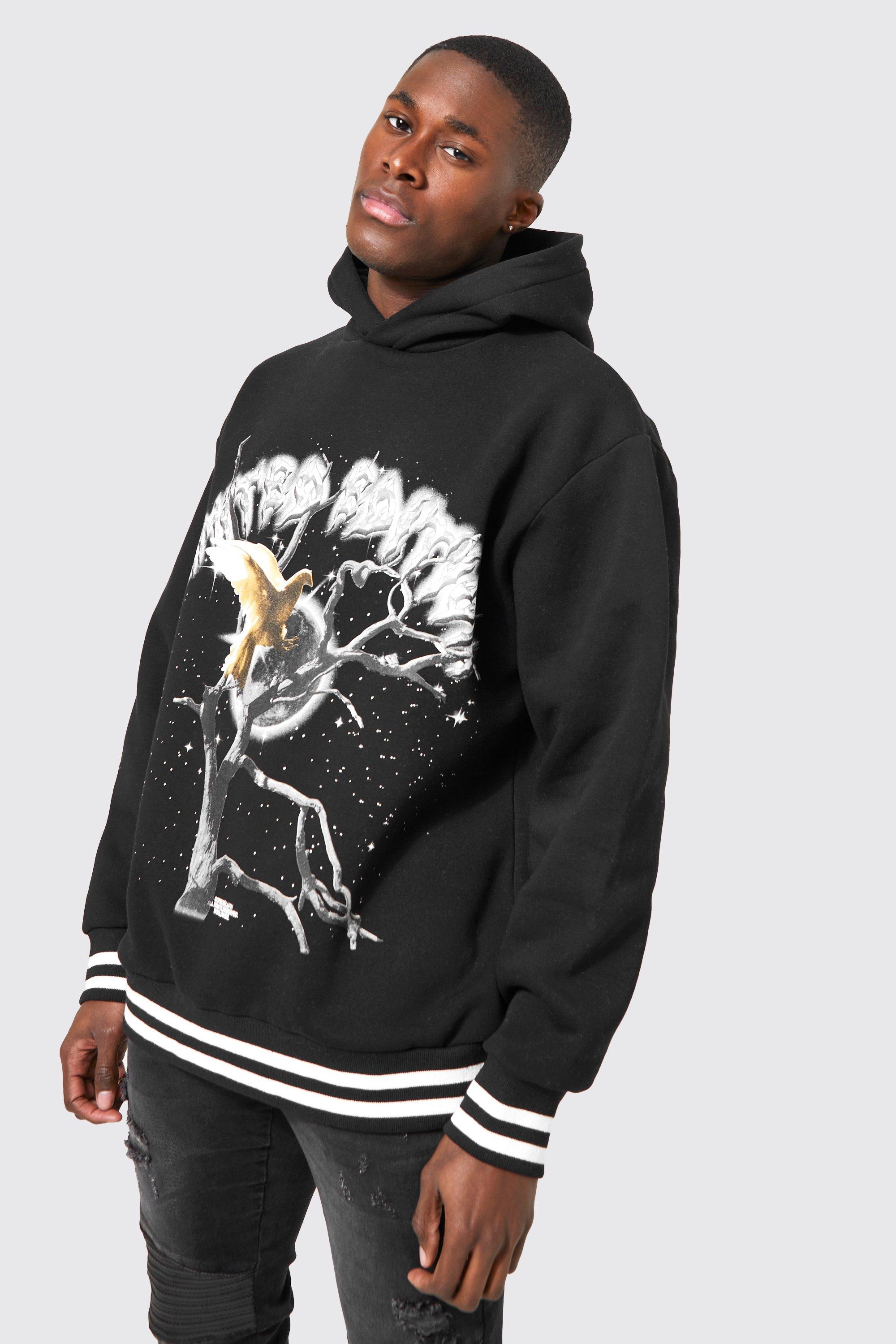 Oversized Dove Graphic Sport Rib Hoodie