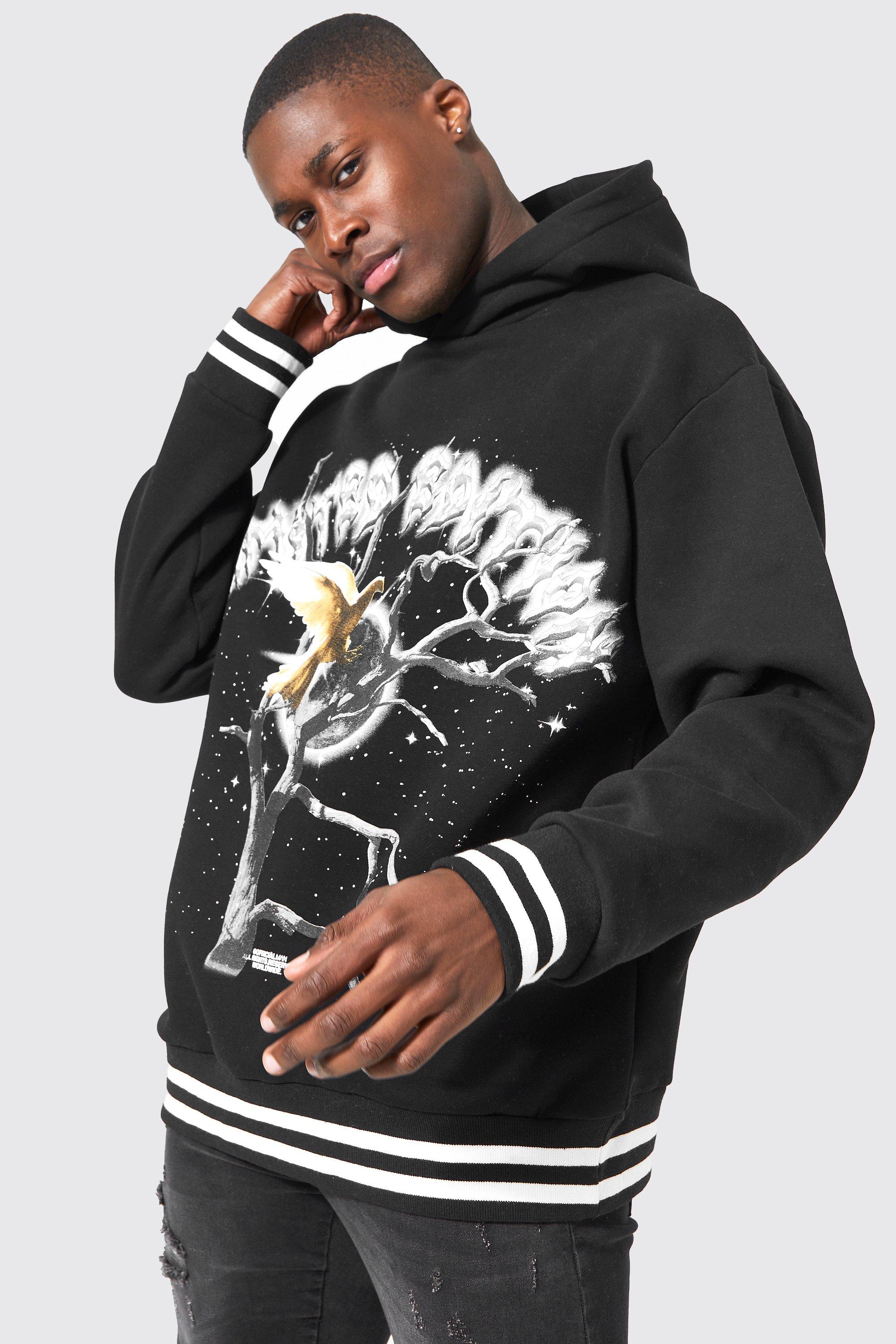 Oversized Dove Graphic Sport Rib Hoodie