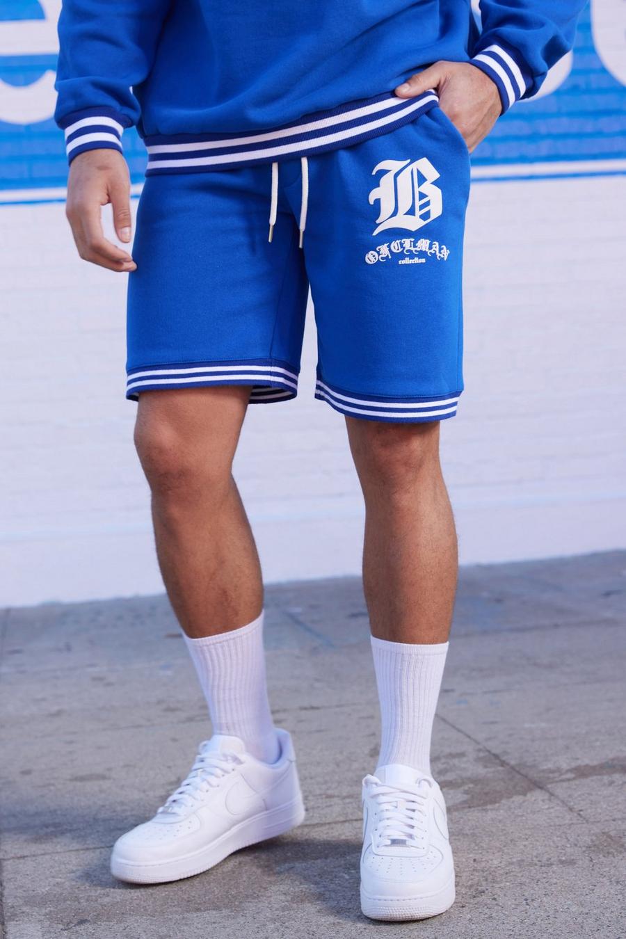 Pantaloncini Regular Fit Ofcl Man con coste sportive, Cobalt azul