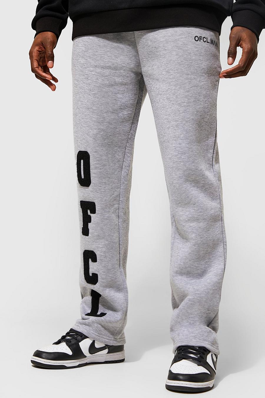 Grey marl Straight Ofcl Applique Jogger image number 1