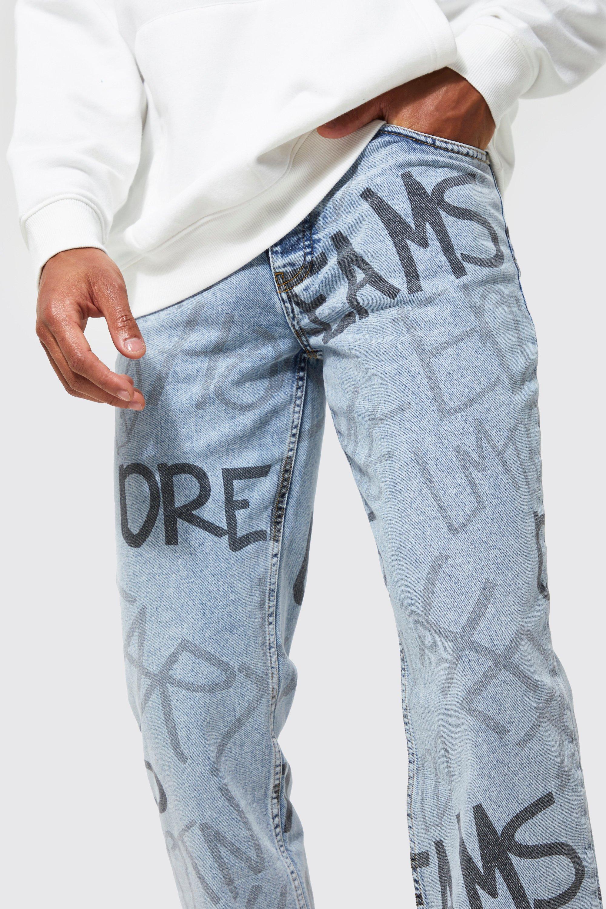 JETA graffiti print jeans