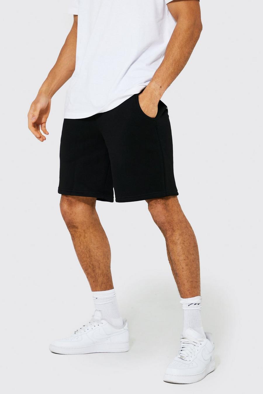 Black svart Shorts med dubbla midjeband