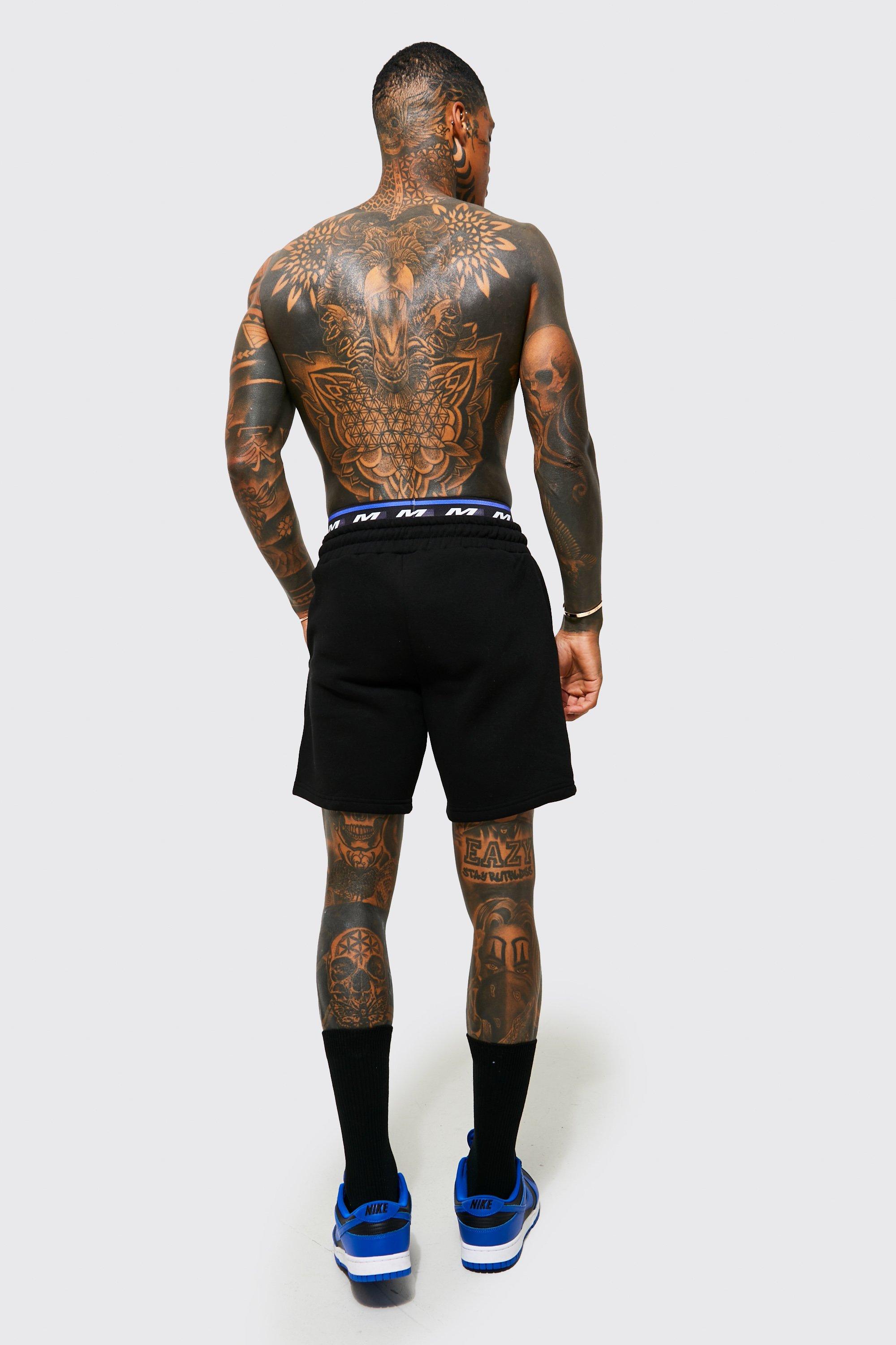 Slim Mid Drop Crotch Man Waistband Short boohoo