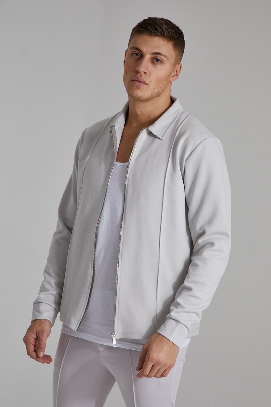 Grey Smart Jersey Harrington Jacket image number 1