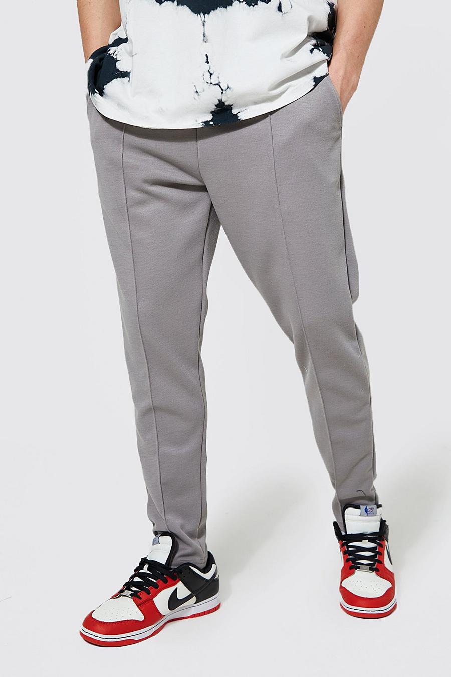 Charcoal Smart Skinny Fit Pintuck Jogger image number 1