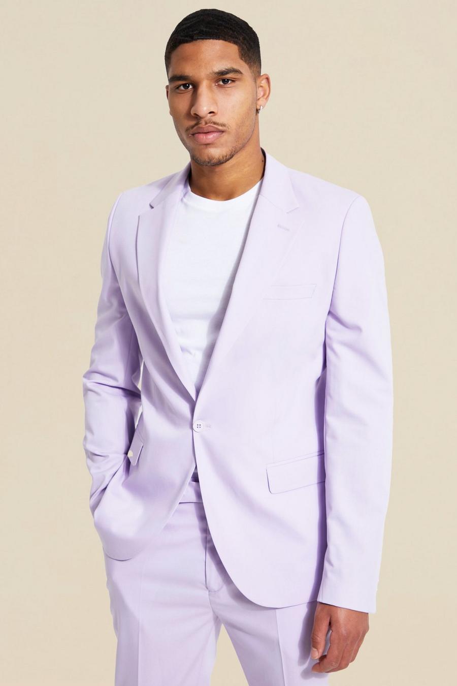 Lilac purple Tall Single Breasted Slim Suit Jacket