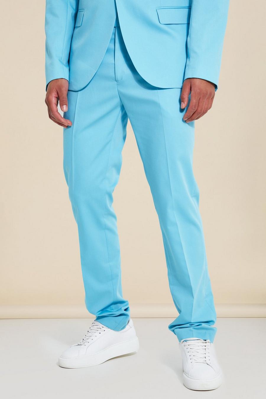 Light blue azzurro Tall Slim Suit Trouser