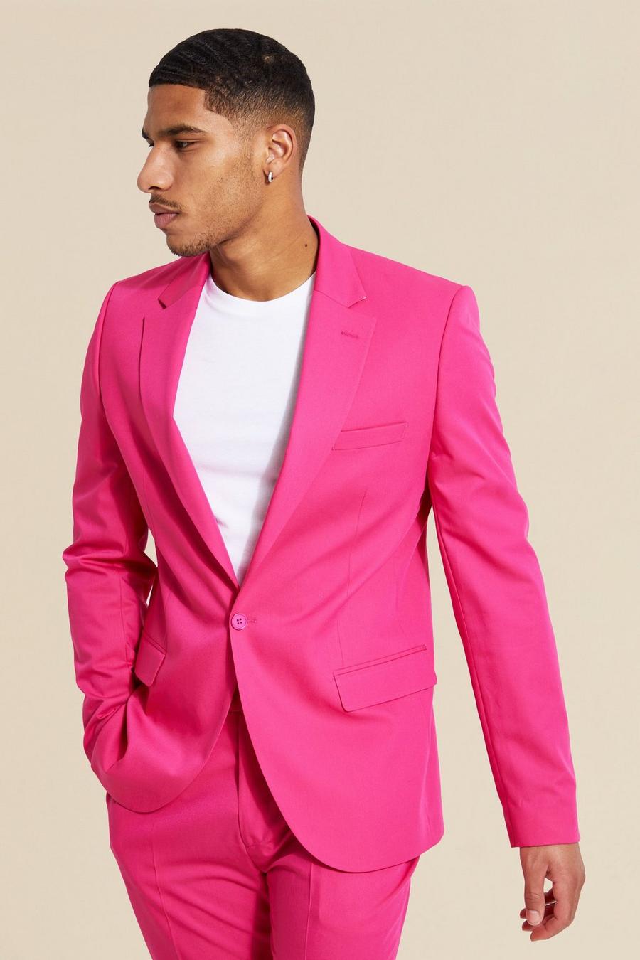 Pink rosa Tall Single Breasted Slim Suit Jacket