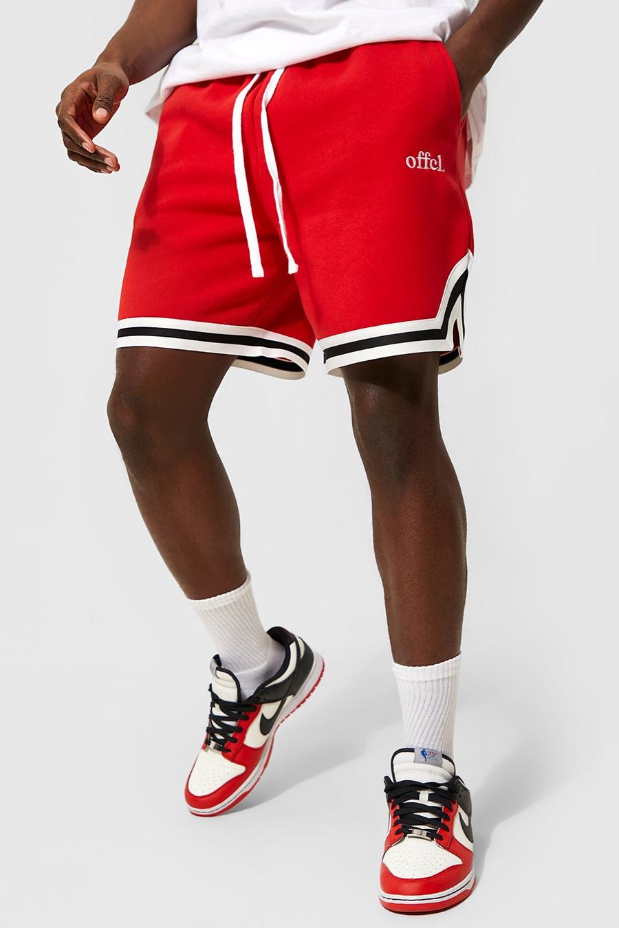 Red Short Length Offcl Basketball Short With Tape image number 1