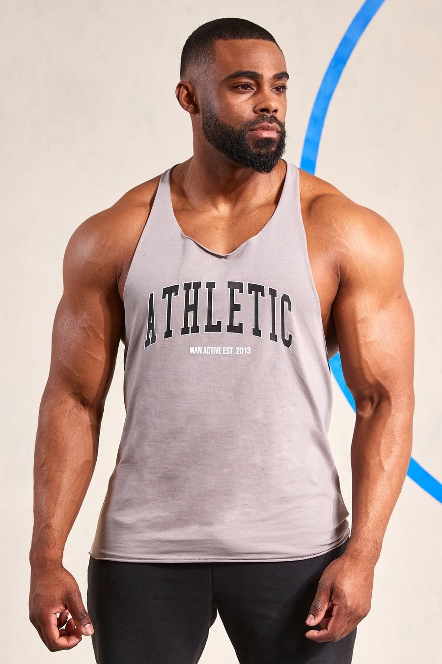 Grey Man Active Gym Athletic Stringer Vest image number 1