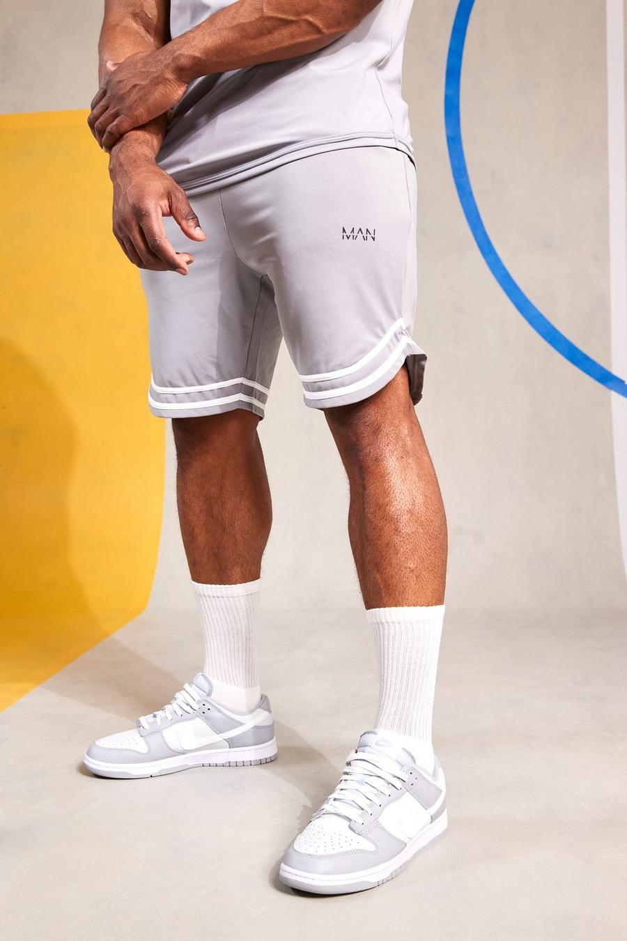 Pantalón corto MAN Active deportivo de canalé resistente, Grey