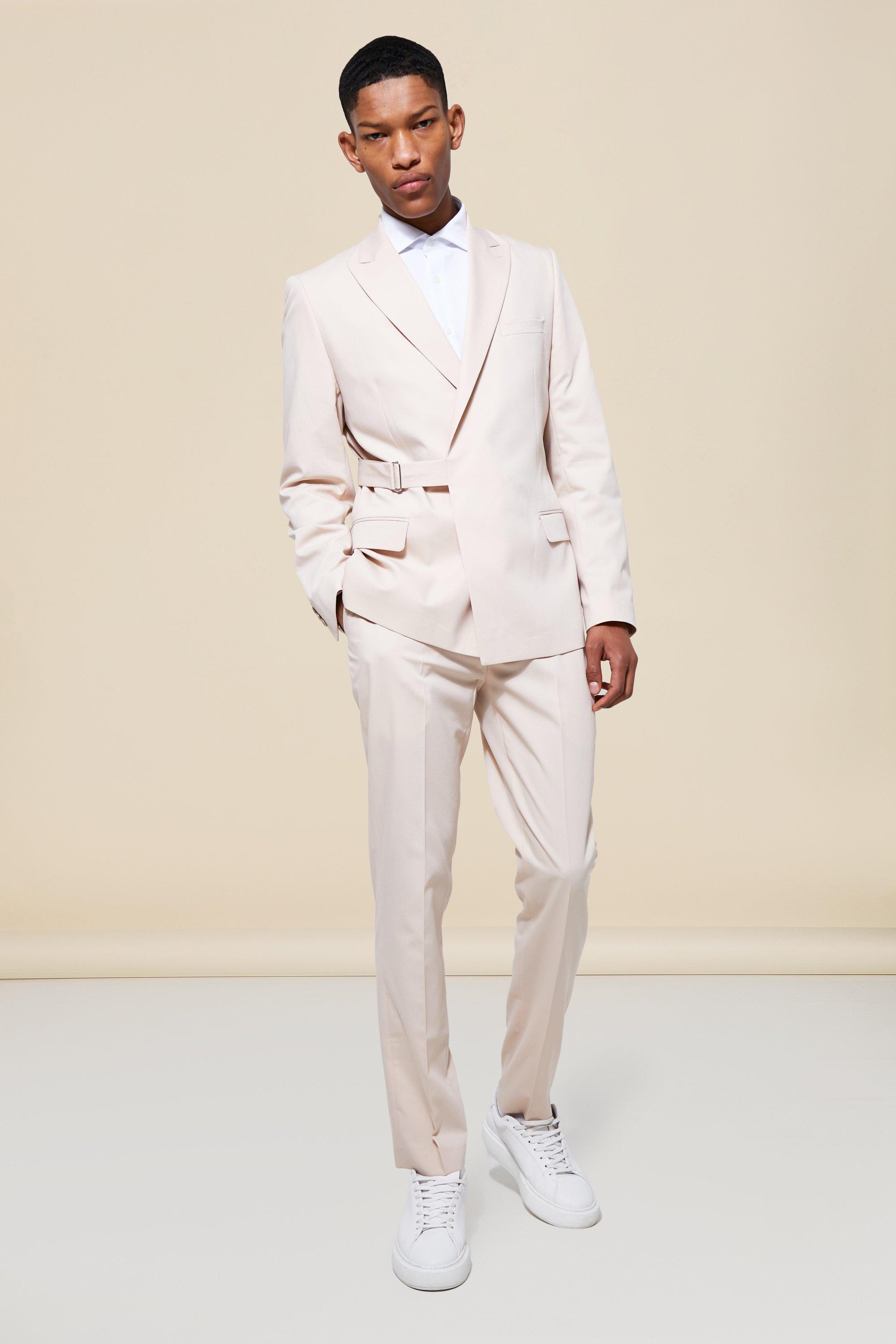 Double Breasted Belted Slim Suit Jacket boohoo USA