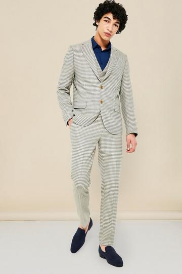 Single Breasted Slim Dogtooth Suit Jacket multi