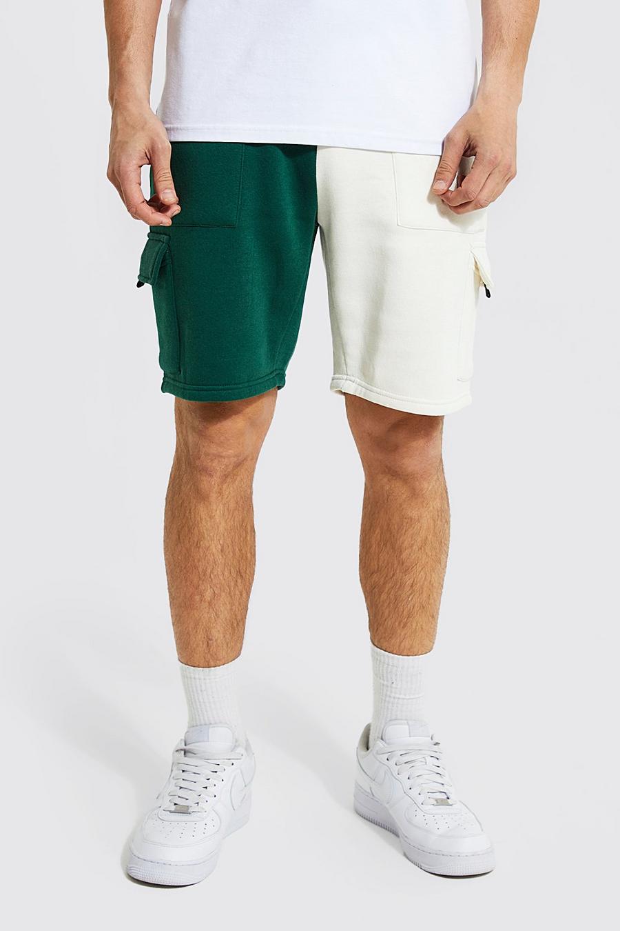 Forest Slim Fit Man Spliced Cargo Jersey Shorts image number 1