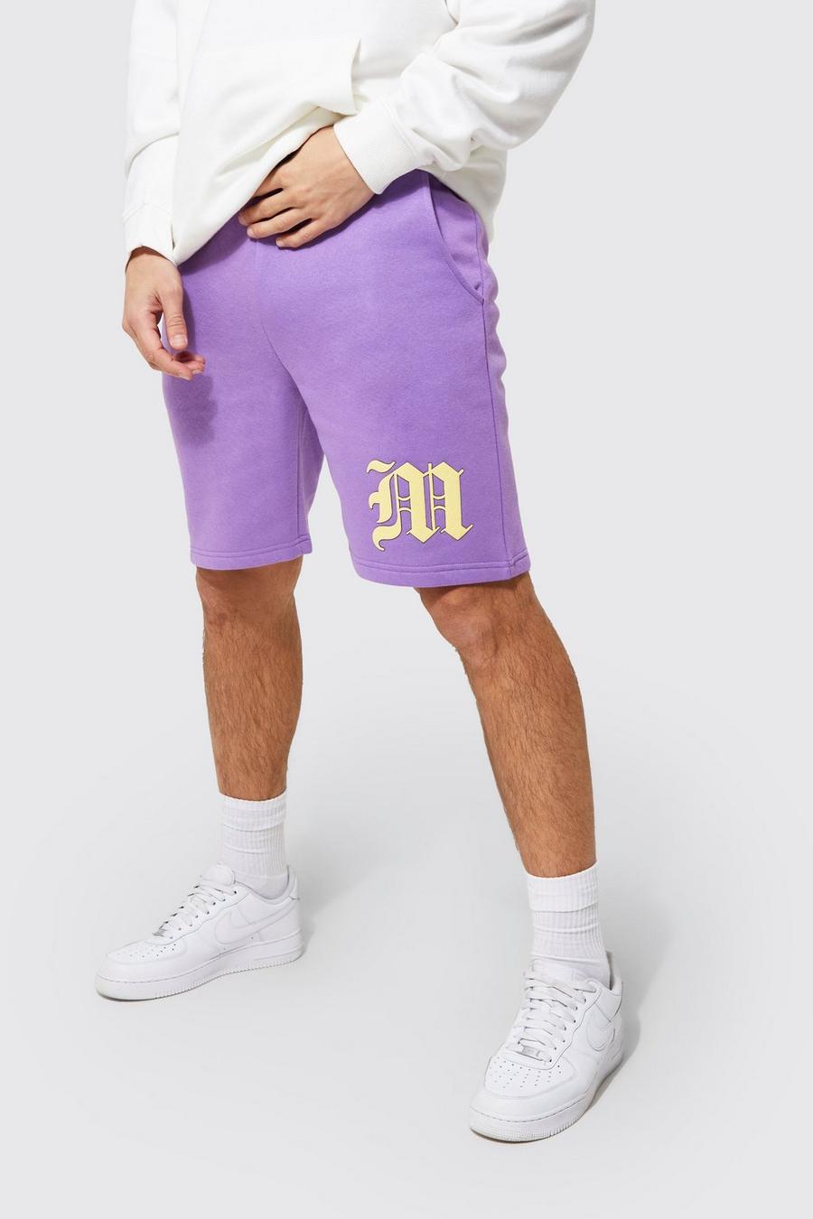 Purple Loose Fit M Jersey Shorts