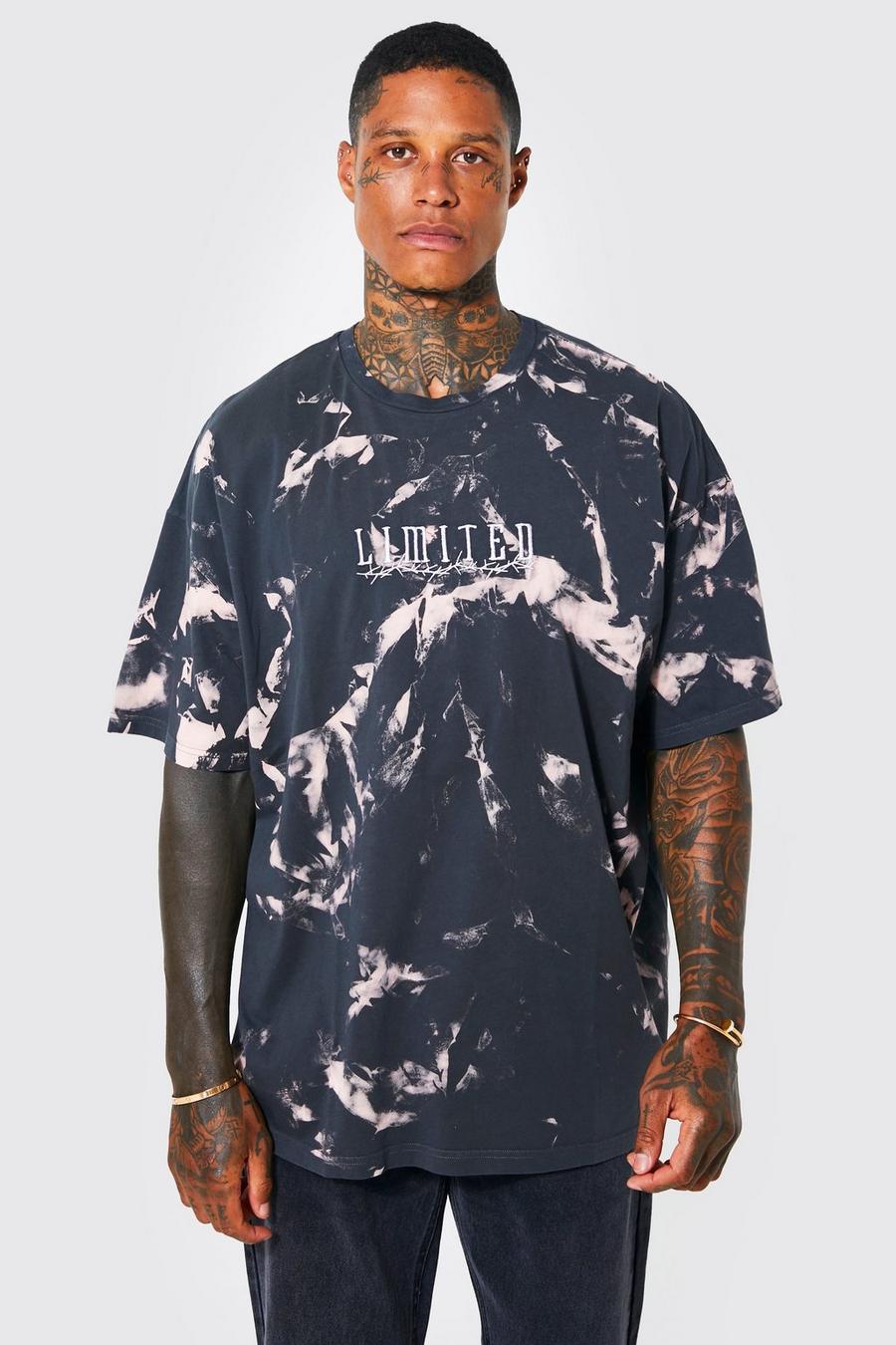 T-shirt de plage oversize à imprimé fil barbelé - Limited Edition, Black image number 1
