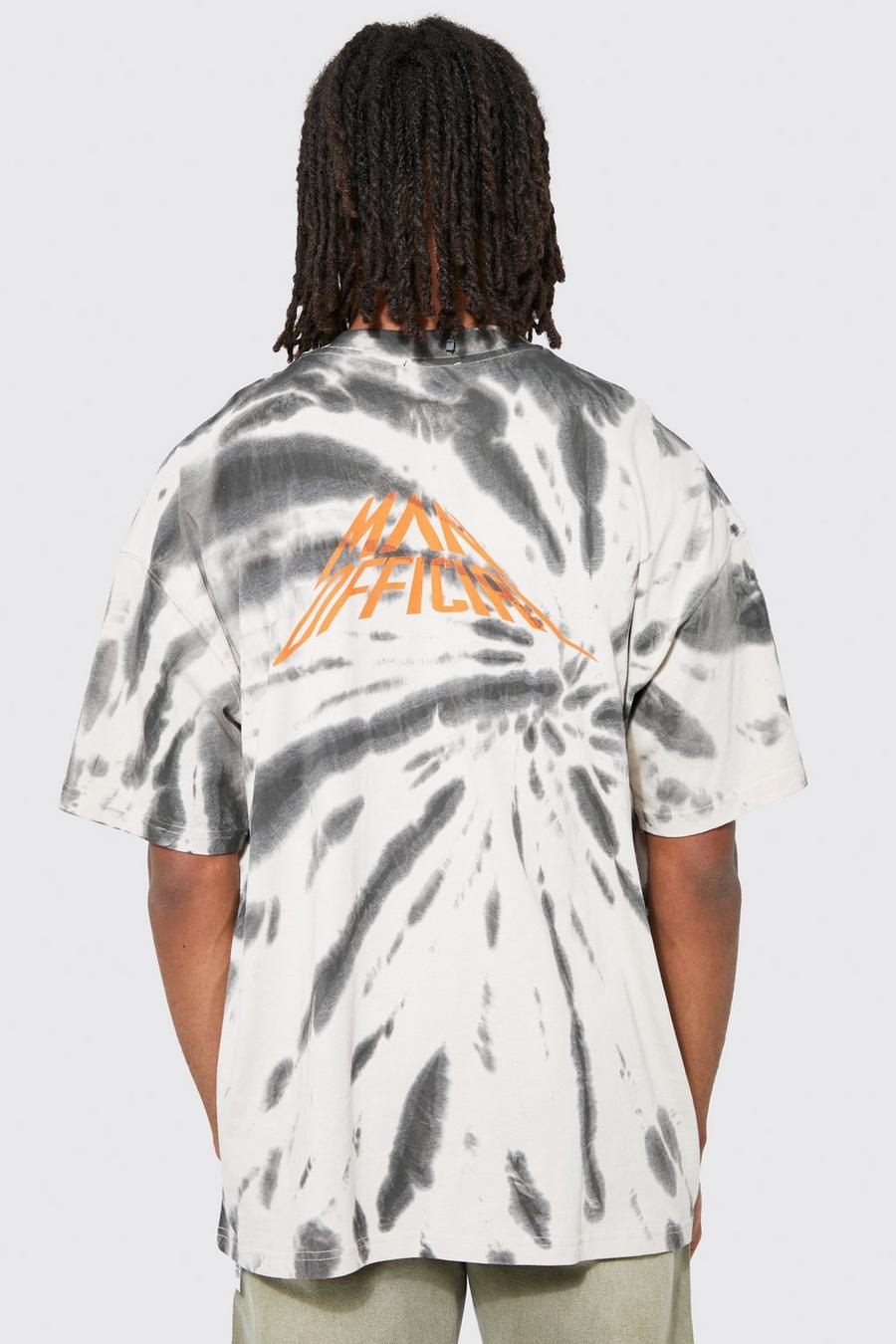 Sand Oversized Man Extended Neck Tie Dye T-shirt image number 1