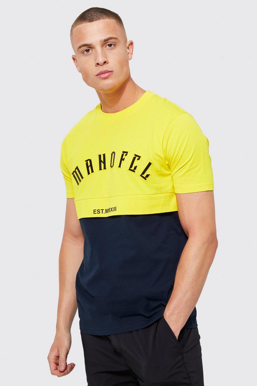 Yellow gul Slim Fit Spliced Man Official T-shirt