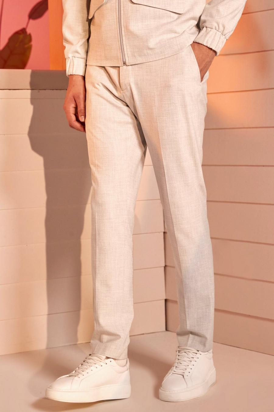 Pantalon skinny coupe skinny à poche contrastante, Natural beige