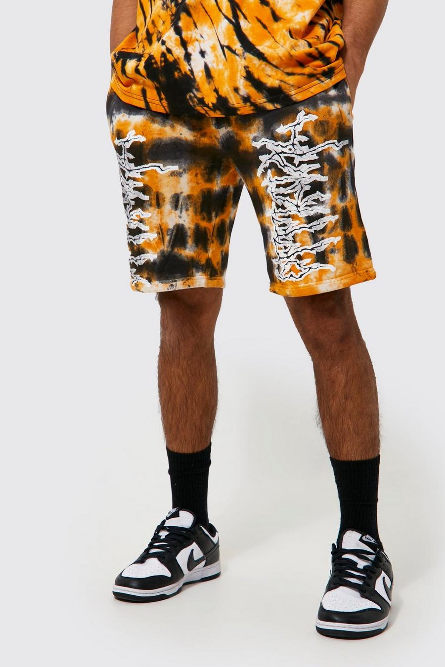 Orange Official Batikmönstrade shorts och ledig passform