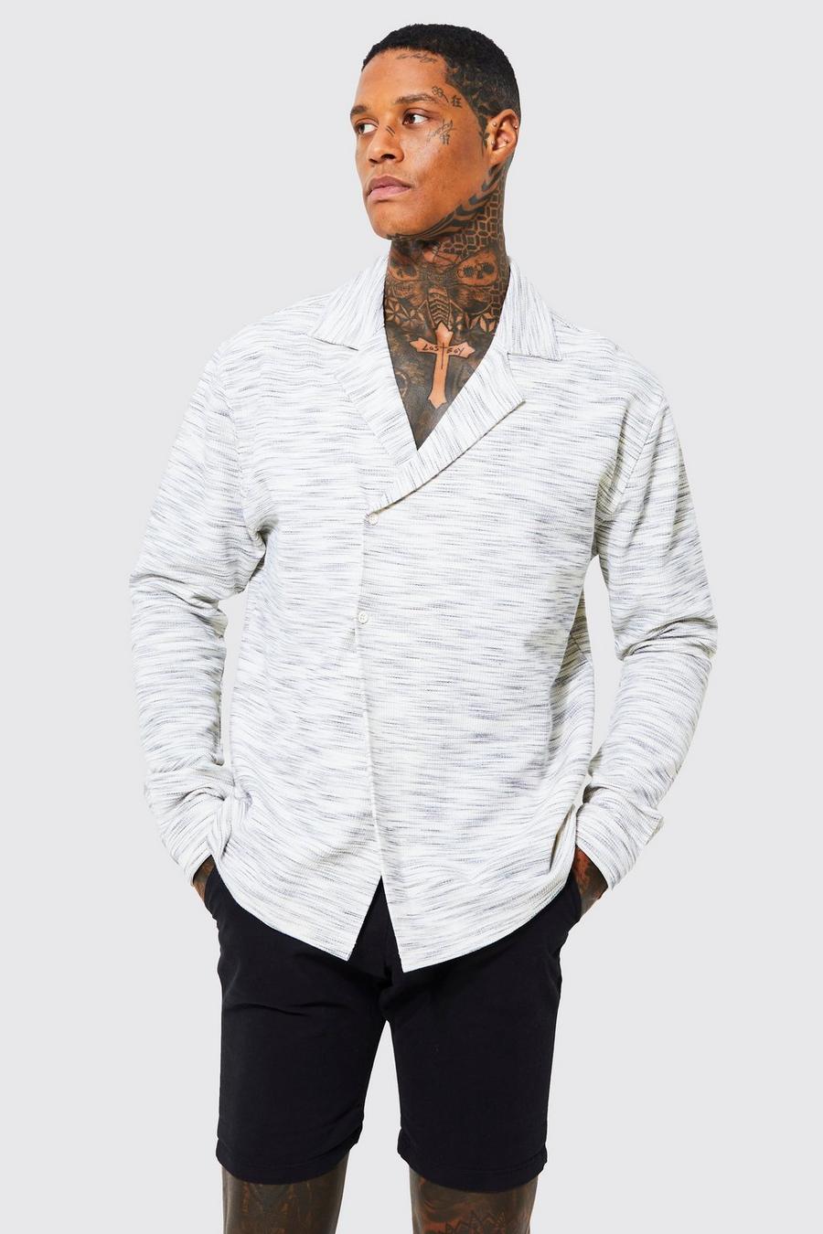 White Långärmad skjorta med omlott image number 1