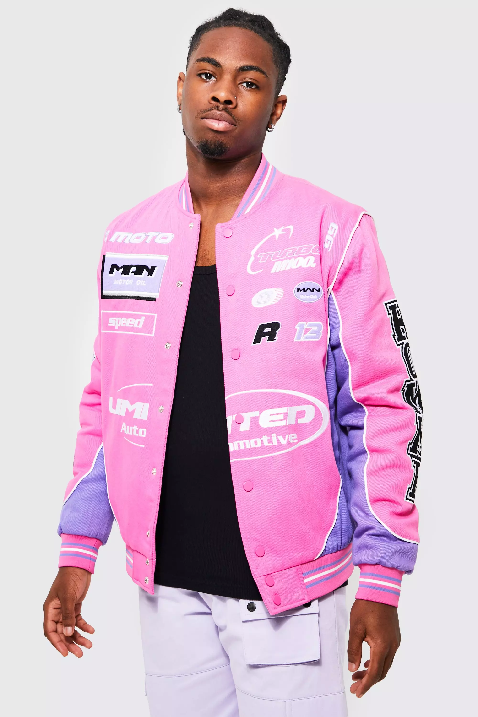 Pink adidas cropped hot sale bomber jacket