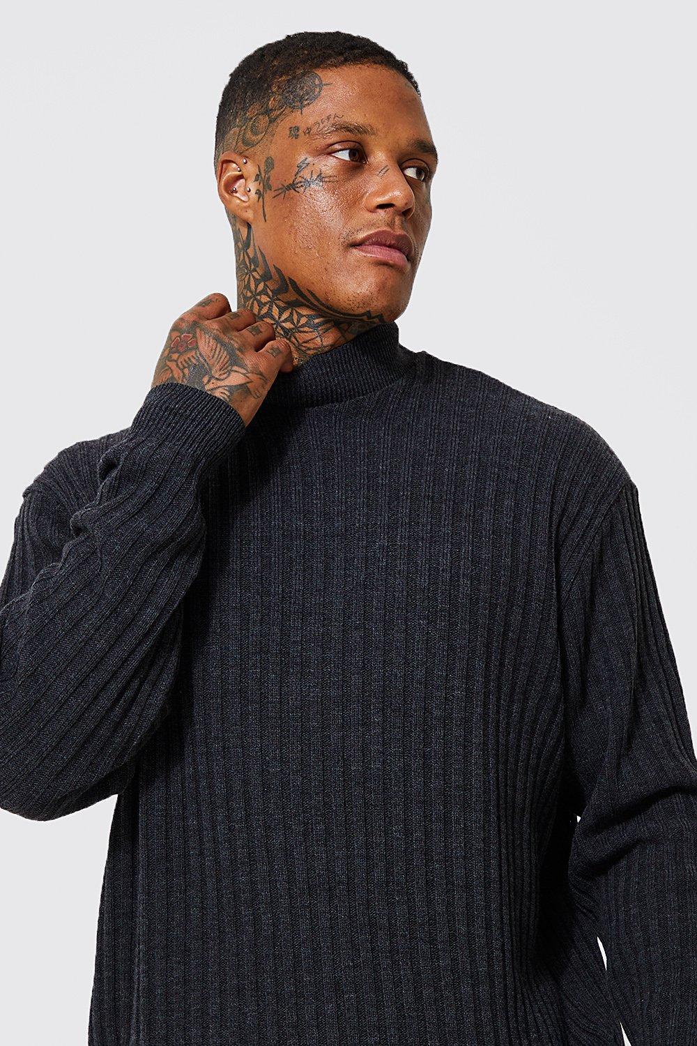 Boxy Boucle Knit Extended Neck Jumper