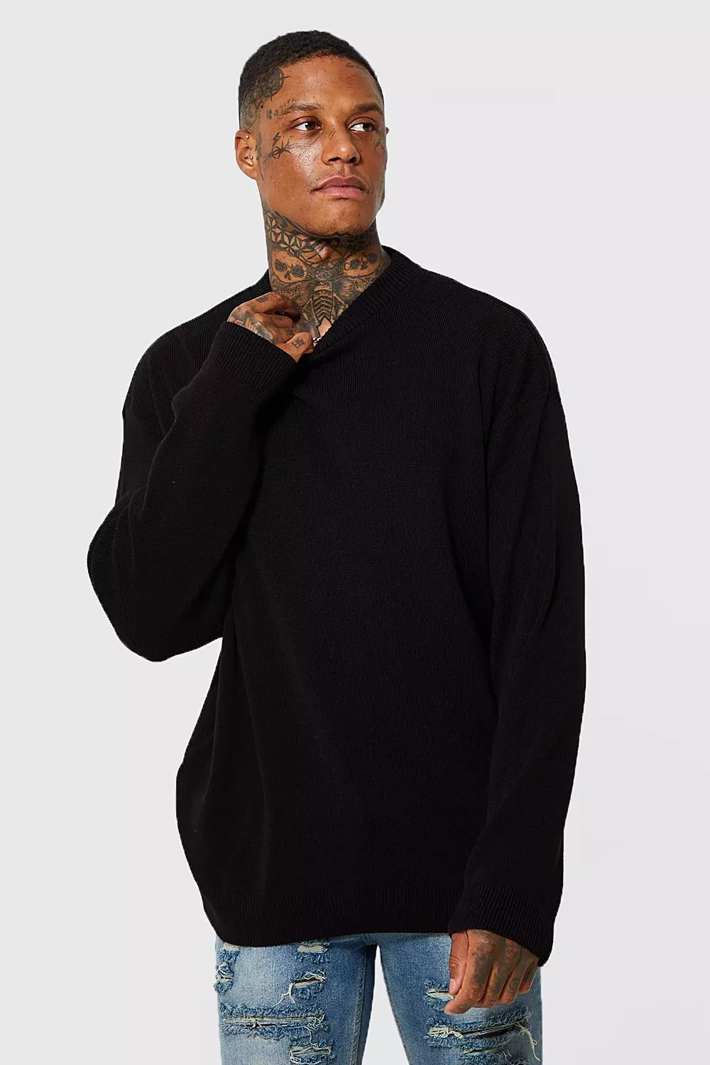 Oversized black jumper on sale mens