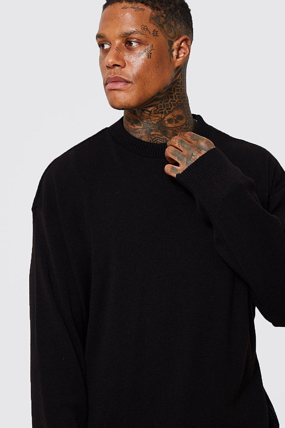 Oversized black hot sale jumper mens