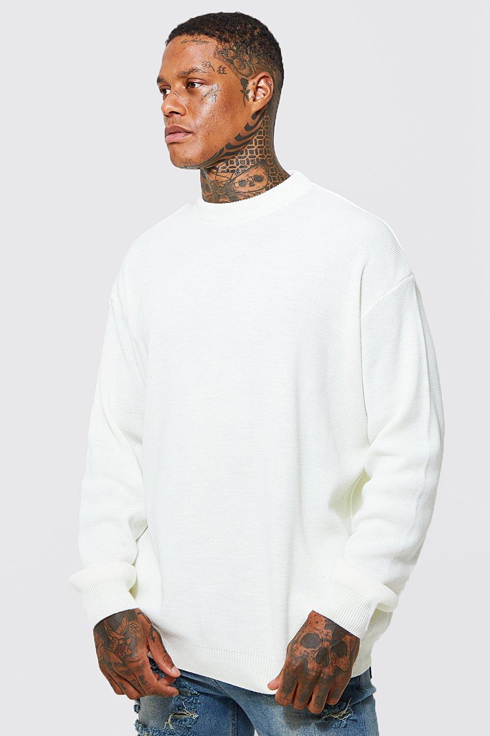 Oversized Crew Neck Knitted Jumper, 48% OFF