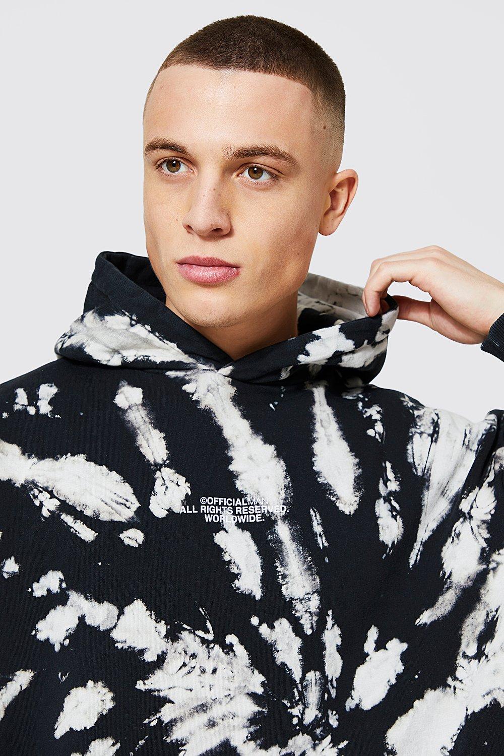 Oversized Printed Tie Dye Hoodie boohoo NZ