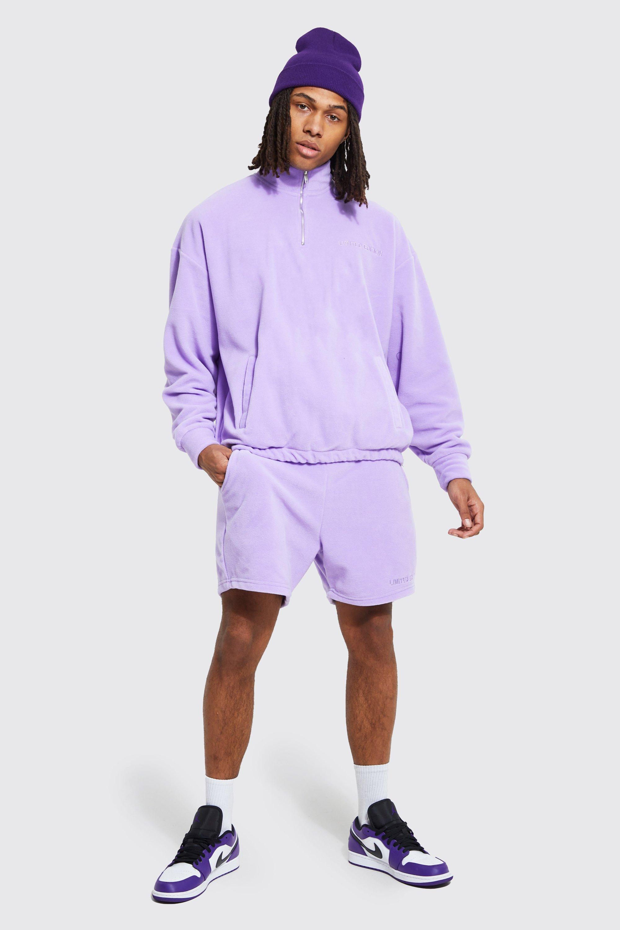 Purple half hot sale zip sweater