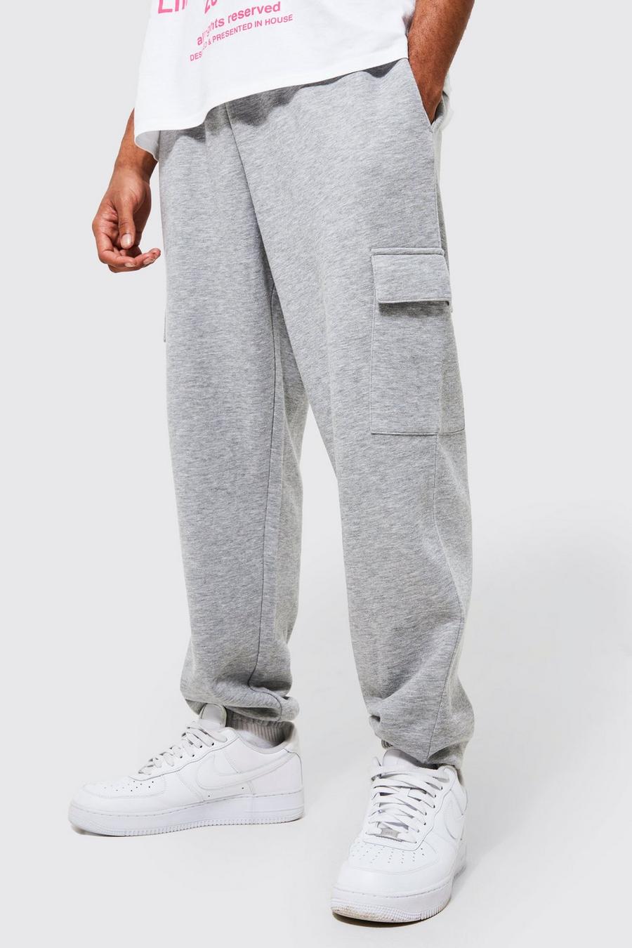 Pantalón deportivo cargo holgado con algodón ecológico, Grey marl gris
