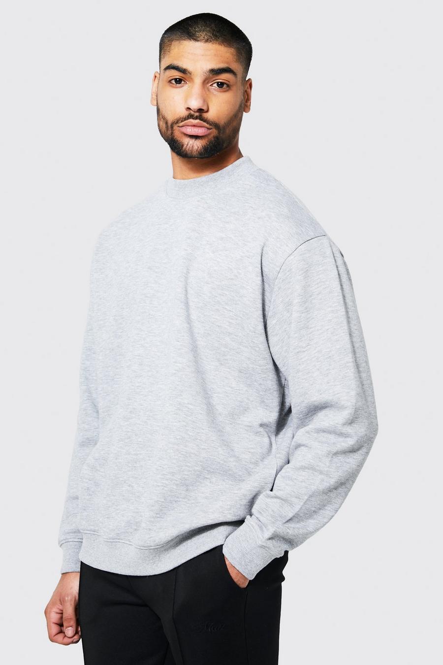 Grey marl Oversized Extended Neck Sweat image number 1