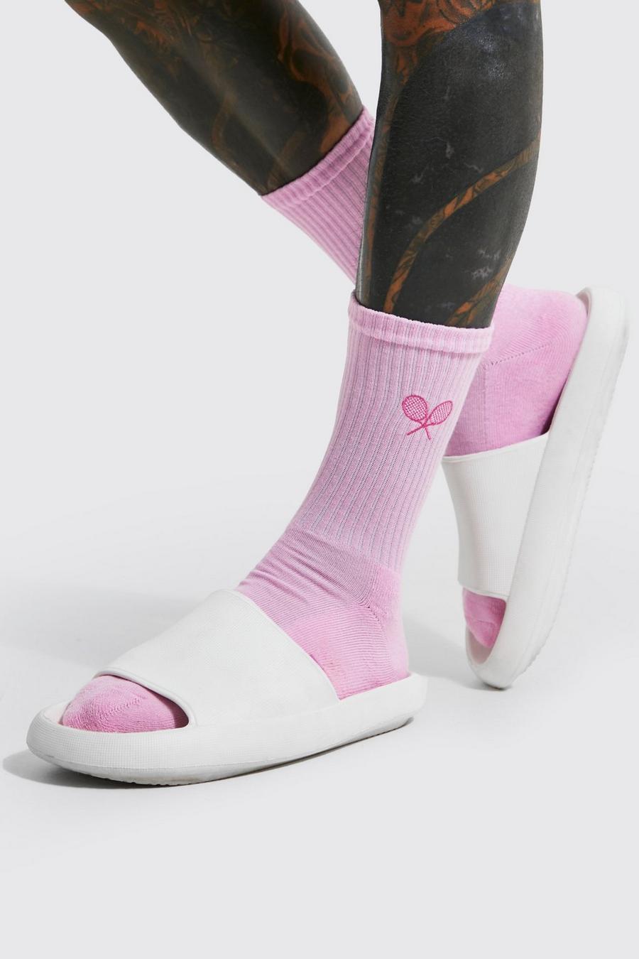 Pink Sport Club Embroidered Sport Sock image number 1