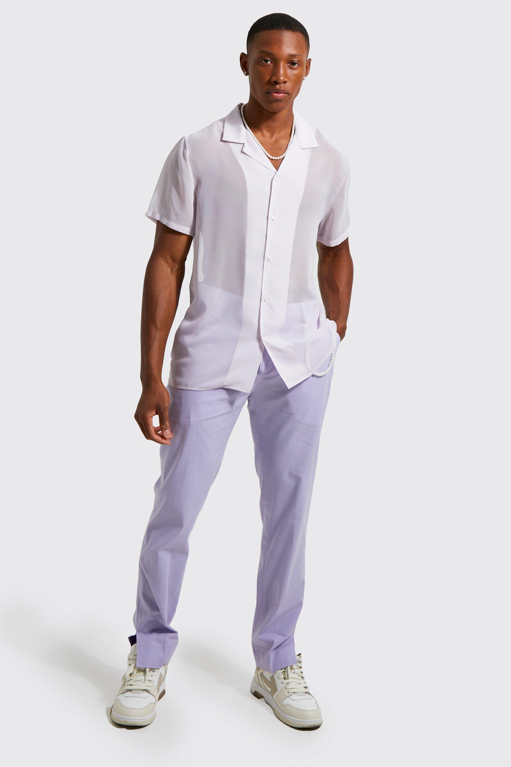 Mens slim fit sales linen pants