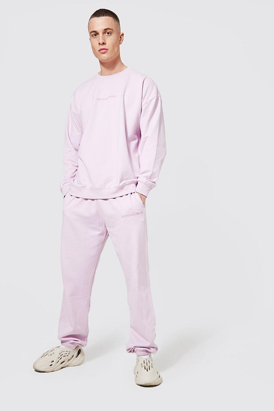 Lilac Official Oversize träningsoverall med sweatshirt image number 1