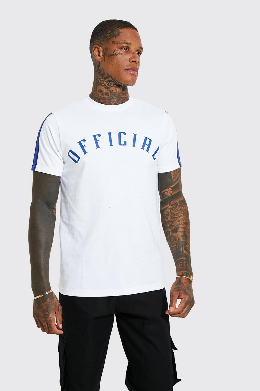 White Official Gestreept T-Shirt image number 1