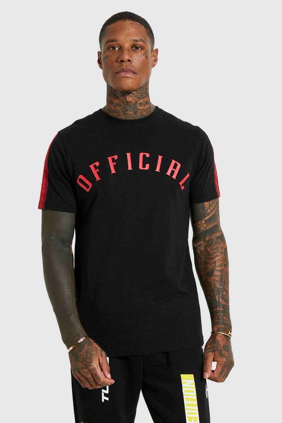 Black Official T-shirt With Tape Detail image number 1