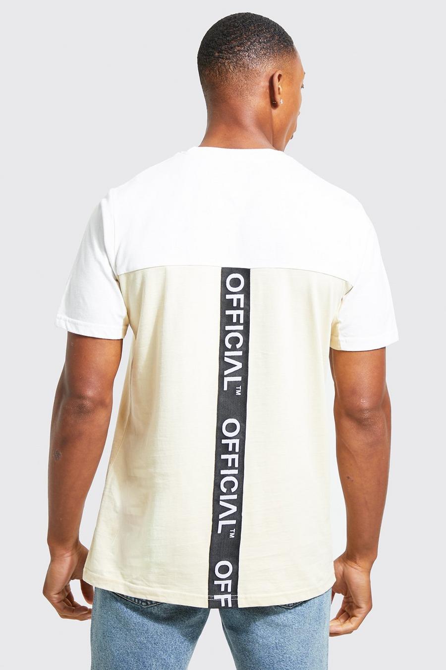 Sand beige Official Gestreept Colour Block T-Shirt